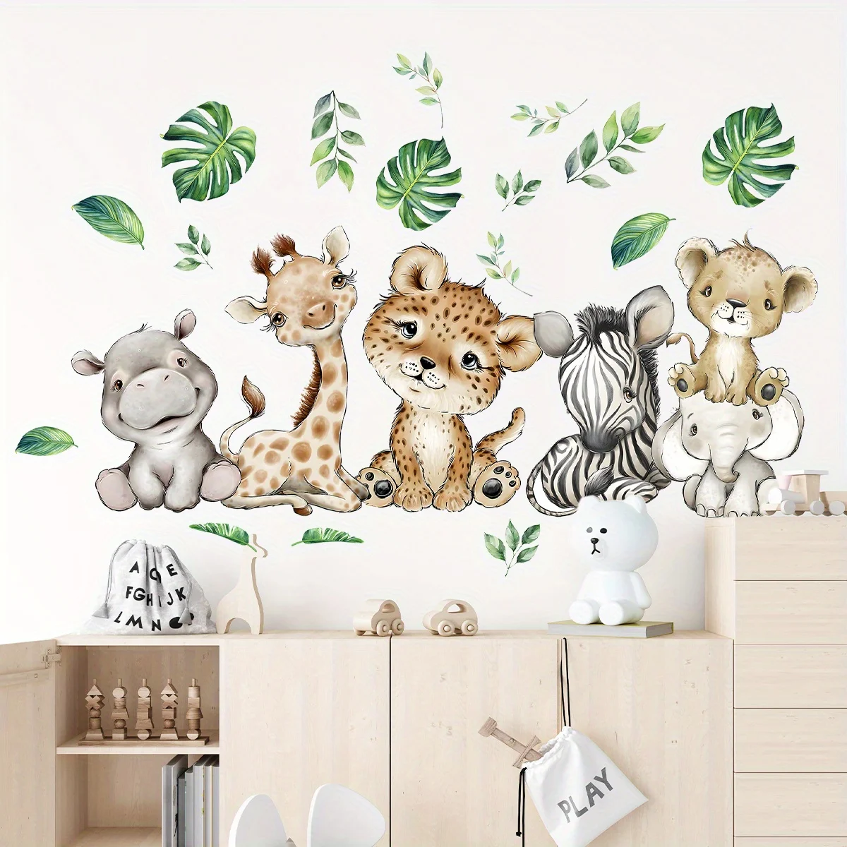 Baby Nursery Wallpaper - 1 قطعة الكرتون لطيف فرس النهر