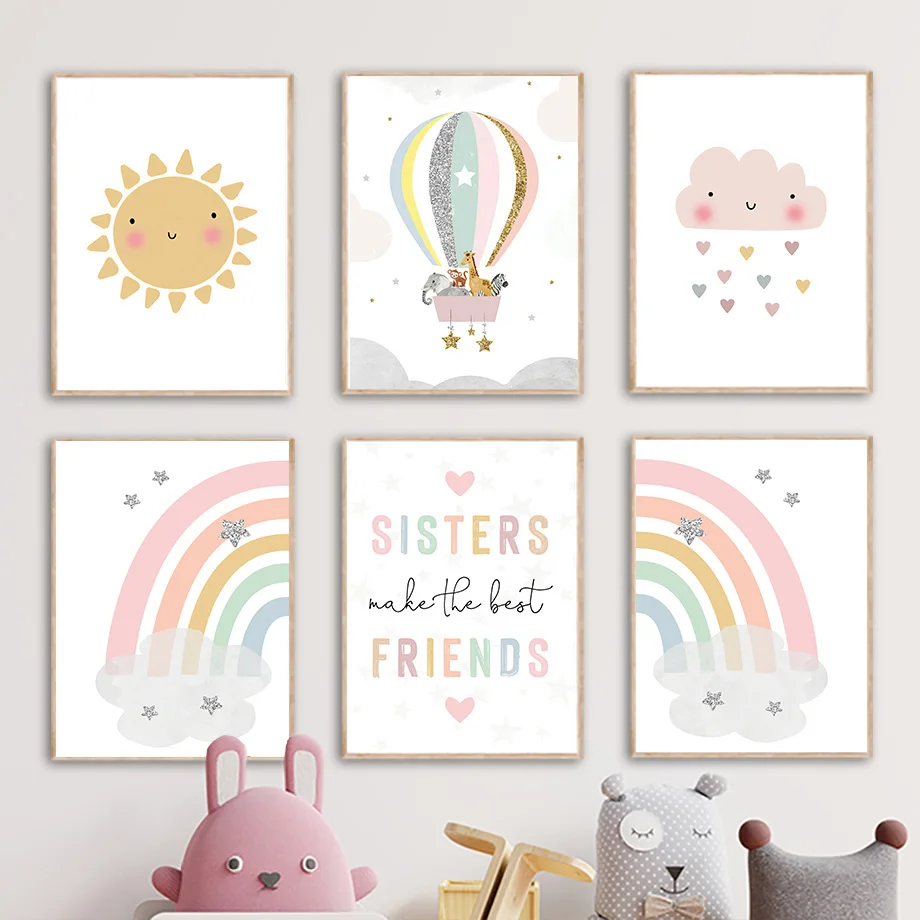 Baby Nursery Artwork - ملصقات وطباعات جدارية على الطراز الاسكندنافي
