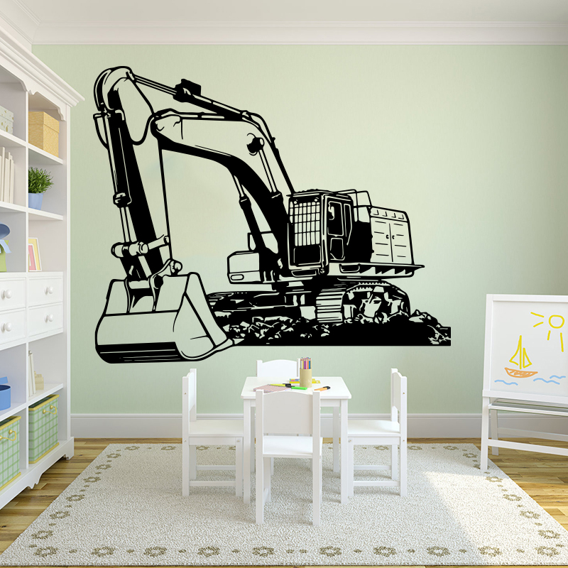 Baby Nursery Wallpaper - ملصق حائط كبير للمعدات الثقيلة والحفار