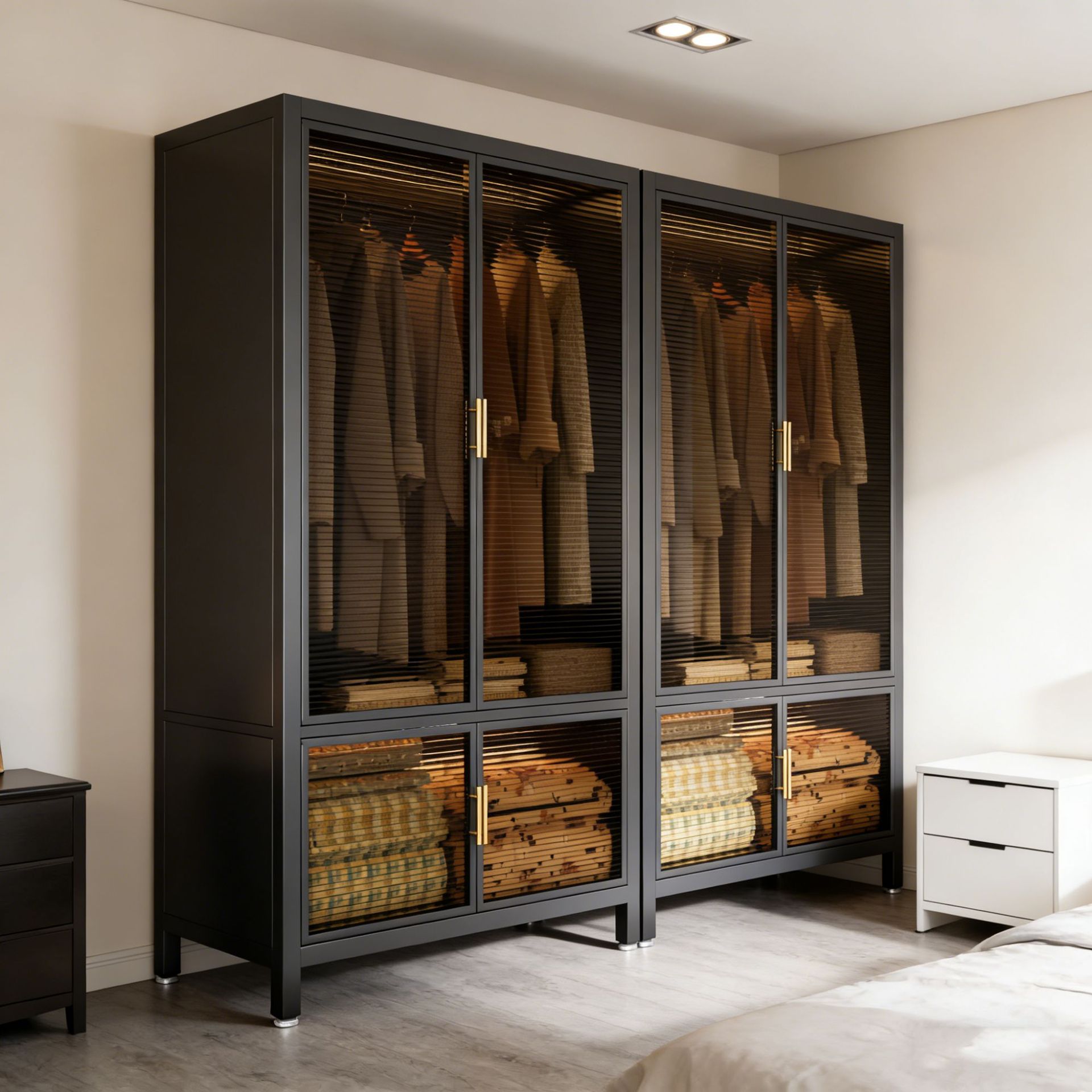 Closet Organizer Baby - خزانة ملابس من الفولاذ والزجاج سهلة