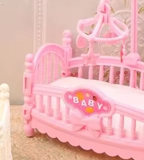 Baby Nursery Artwork - 1:12 دمية مصغرة سرير بيبي مهد