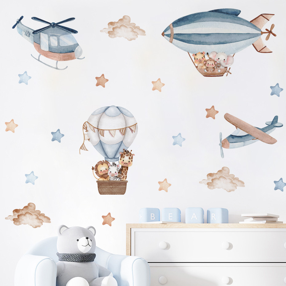 Baby Nursery Wallpaper - ملصقات حائط على شكل حيوانات بألوان