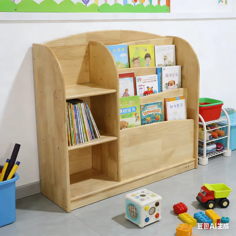 Baby Nursery Shelf - خزانة تخزين للأطفال من الخشب الصلب،
