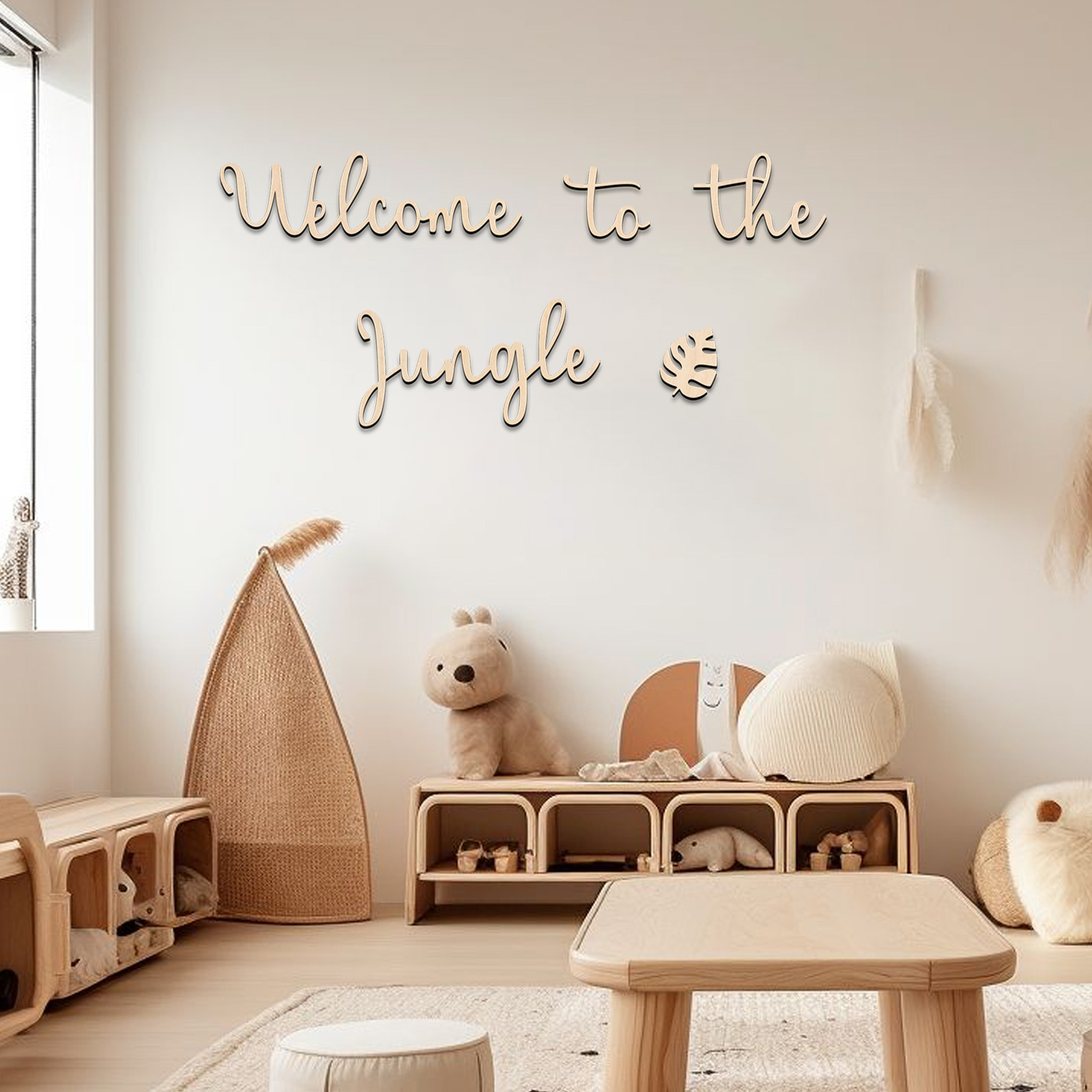 Baby Nursery Sign - مرحبًا بكم في علامة الغابة الخشبية
