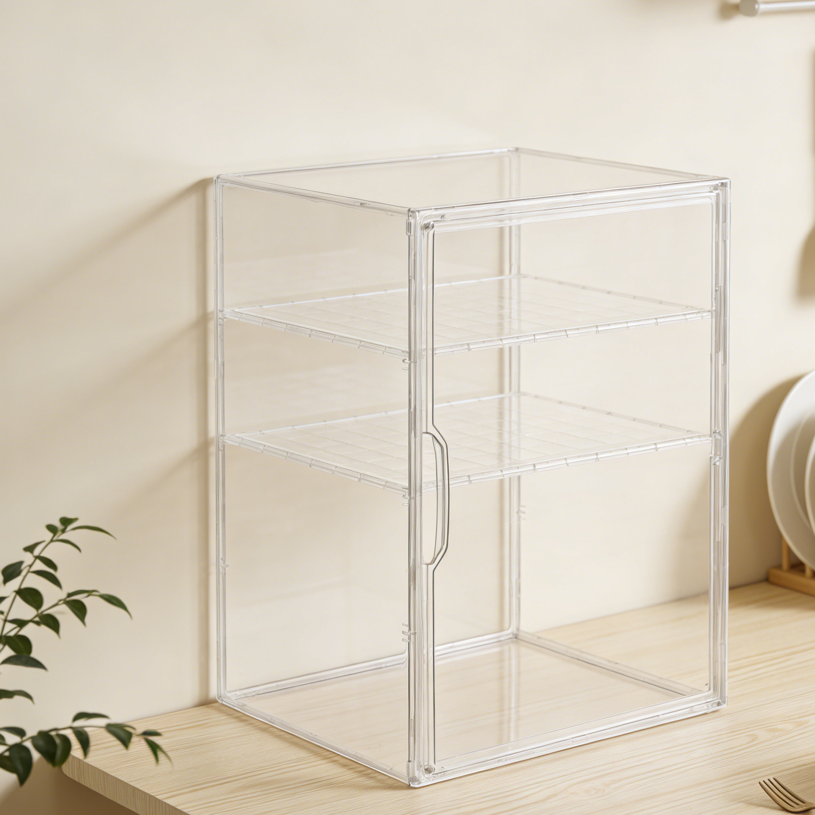 Baby Nursery Shelf - منظم زجاجات شفاف بثلاث طبقات لزجاجات