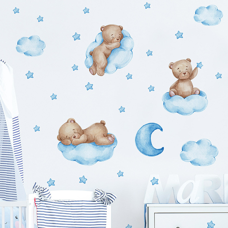Baby Nursery Wallpaper Girl - ملصقات حائط على شكل دب تيدي