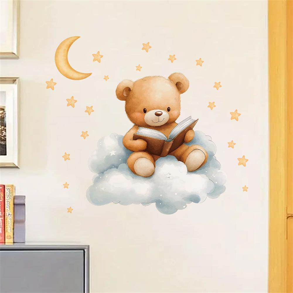 ملصقات جدارية لطيفة على شكل دب - مراجعة Baby Nursery Wallpaper Girl وسعره