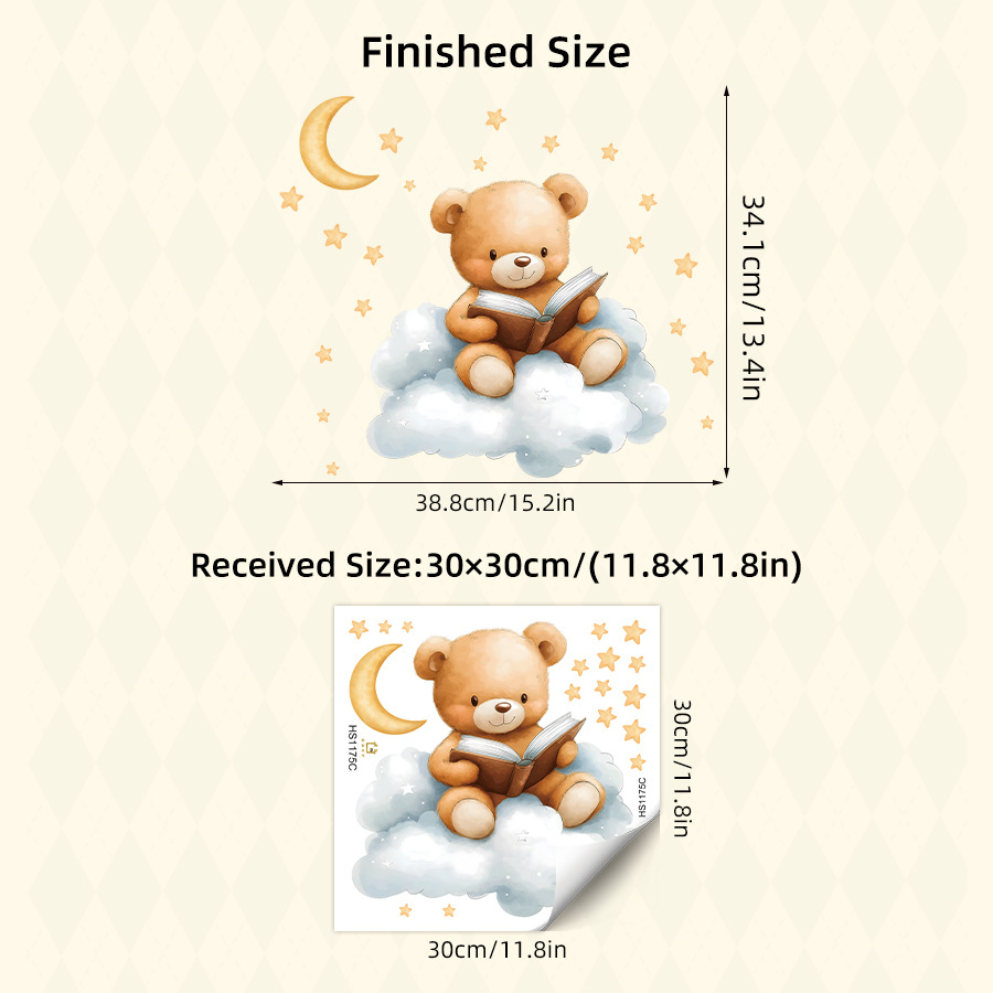 ملصقات جدارية لطيفة على شكل دب - مراجعة Baby Nursery Wallpaper Girl وسعره