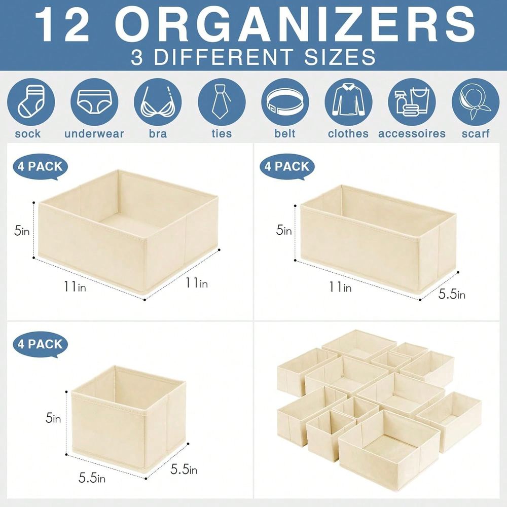 مجموعة من 12 قطعة لتنظيم الأدر - مراجعة Closet Organizer Baby وسعره