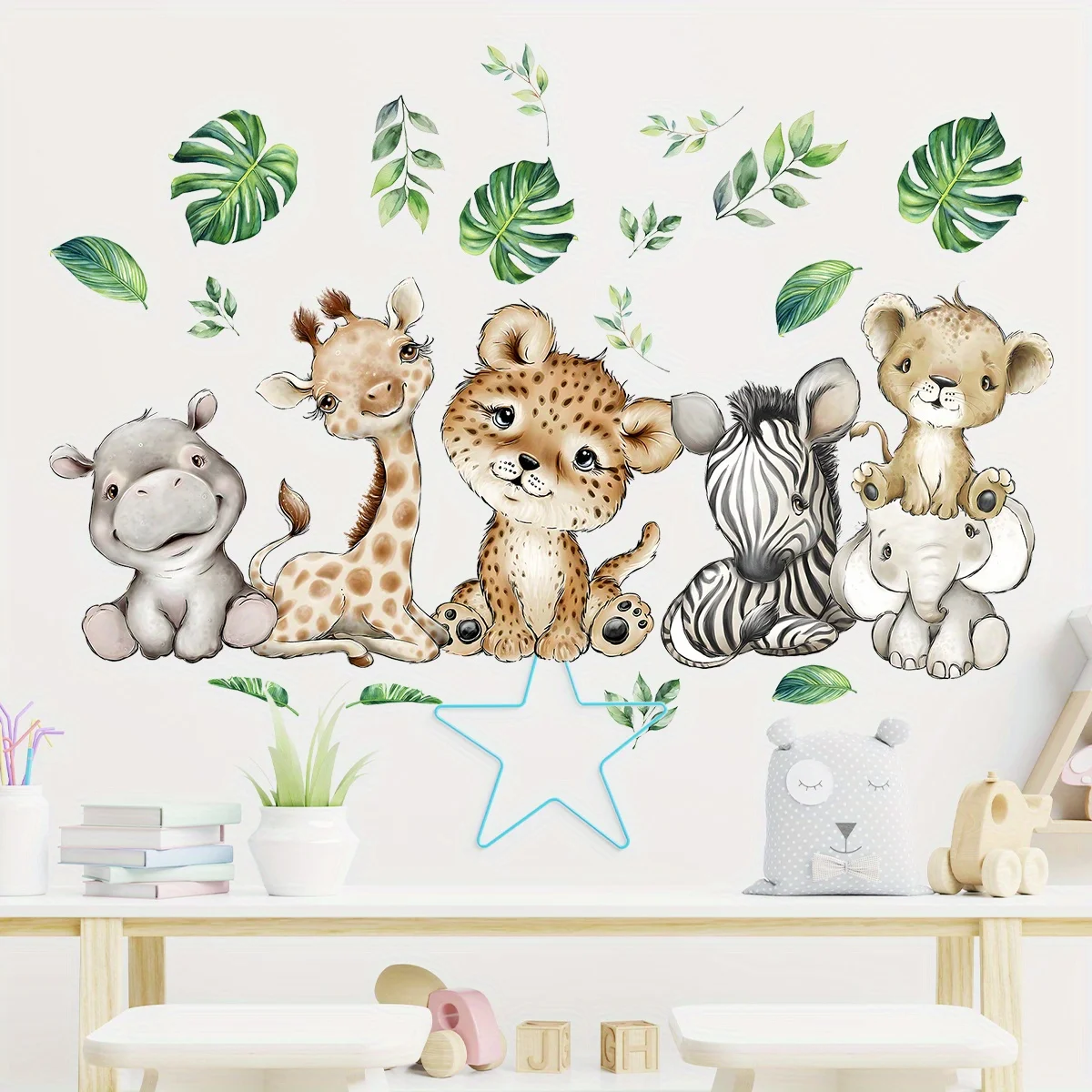 1 قطعة الكرتون لطيف فرس النهر  - مراجعة Baby Nursery Wallpaper وسعره