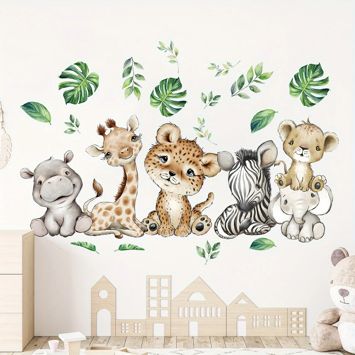 1 قطعة الكرتون لطيف فرس النهر  - مراجعة Baby Nursery Wallpaper وسعره