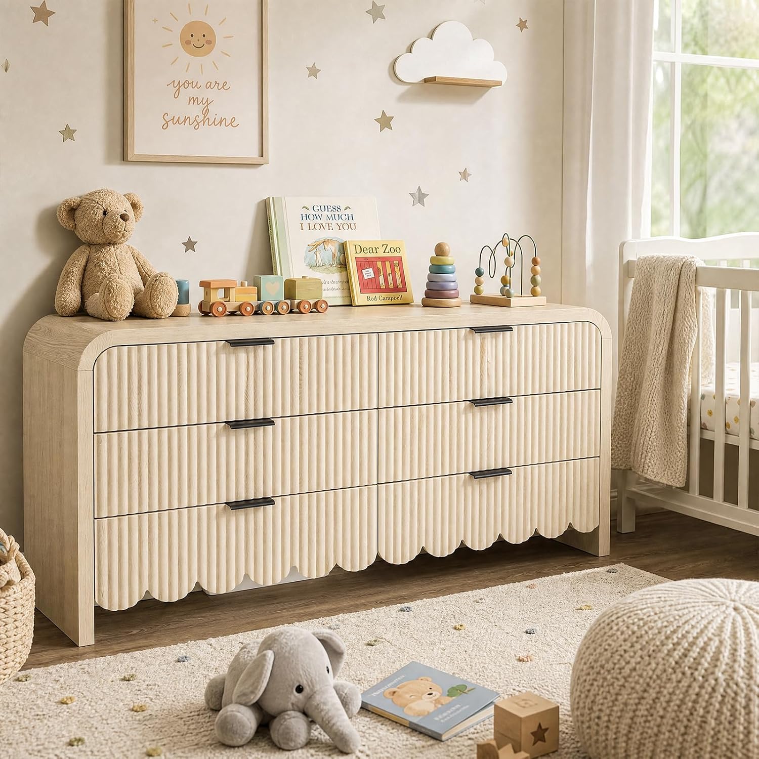 خزانة ملابس خشبية بـ 6 أدراج،  - مراجعة Baby Nursery Dresser وسعره