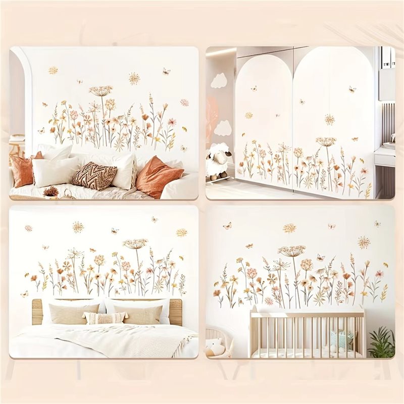 【فعال】2X ملصقات جدارية على شكل - مراجعة Baby Nursery Wallpaper Girl وسعره