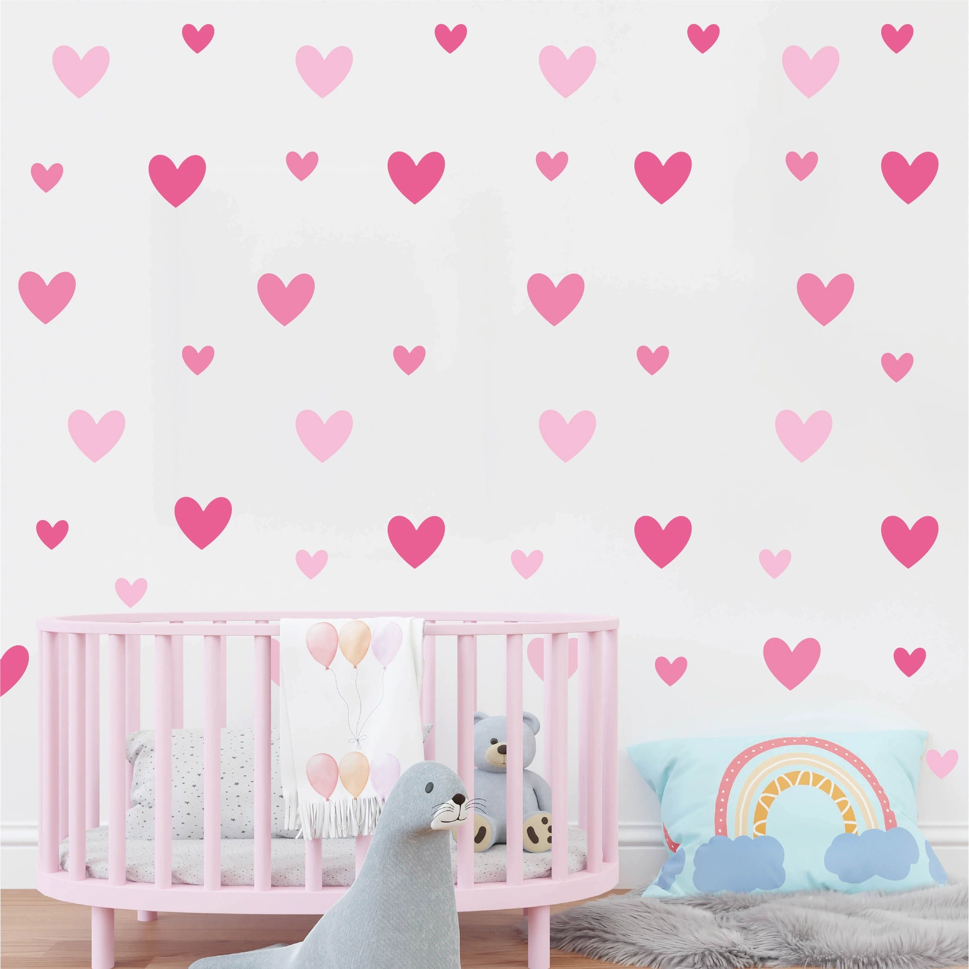 170 قطعة = 10 ورقة الوردي القل - مراجعة Baby Nursery Wallpaper Girl وسعره
