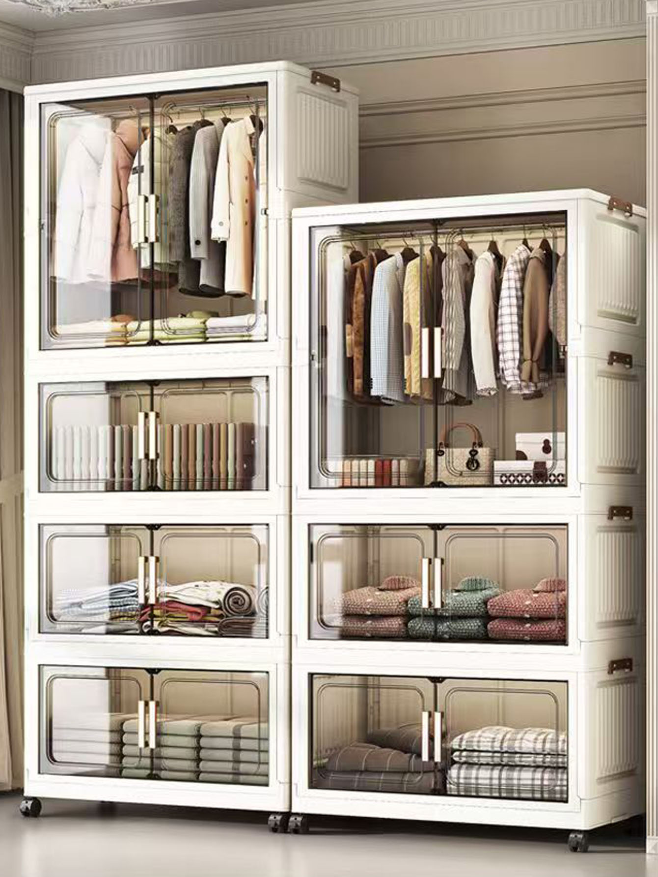 خزانة تخزين بلاستيكية متعددة ا - مراجعة Closet Organizer Baby وسعره