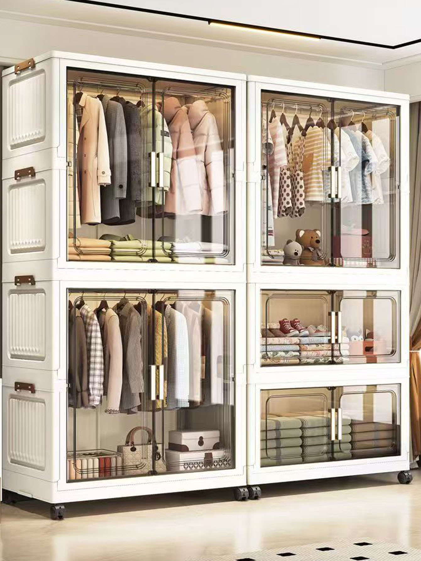 خزانة تخزين بلاستيكية متعددة ا - مراجعة Closet Organizer Baby وسعره