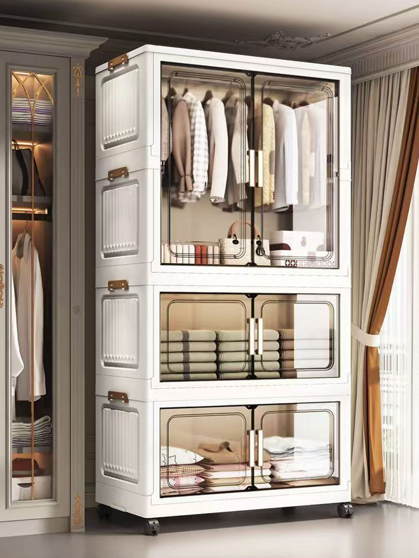 خزانة تخزين بلاستيكية متعددة ا - مراجعة Closet Organizer Baby وسعره