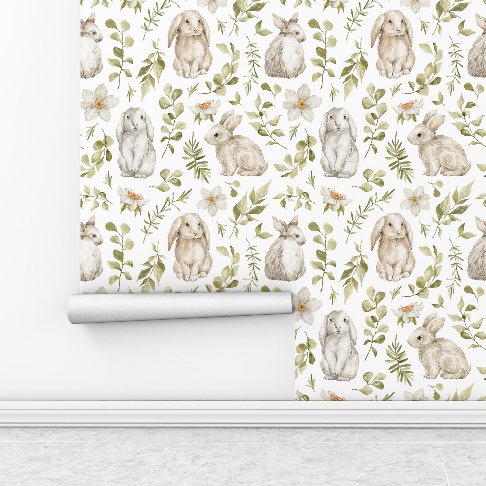 ورق حائط على شكل أرنب لغرفة ال - مراجعة Baby Nursery Wallpaper Girl وسعره