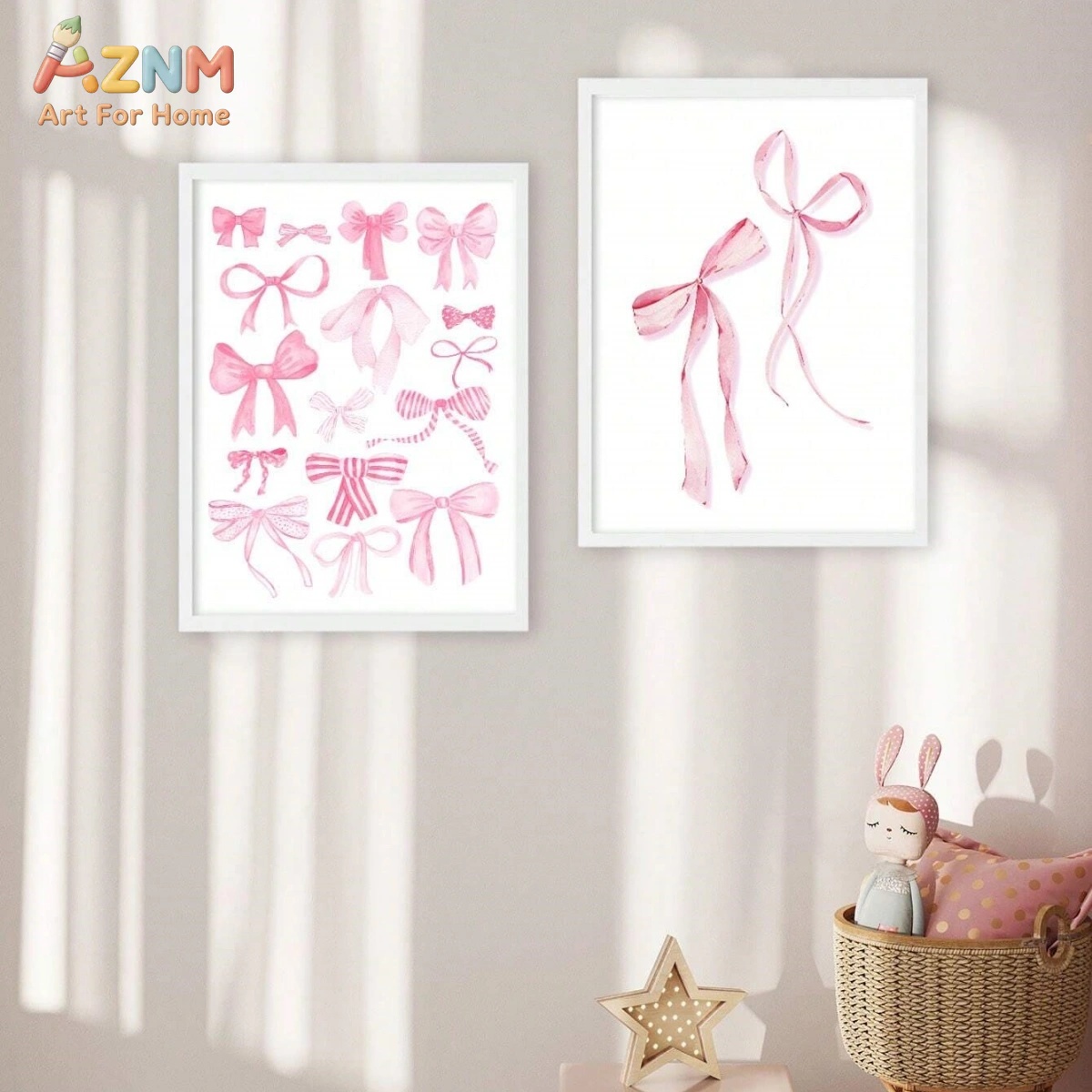 مجموعة من 3 لوحات قماشية بتصمي - مراجعة Baby Nursery Pink وسعره