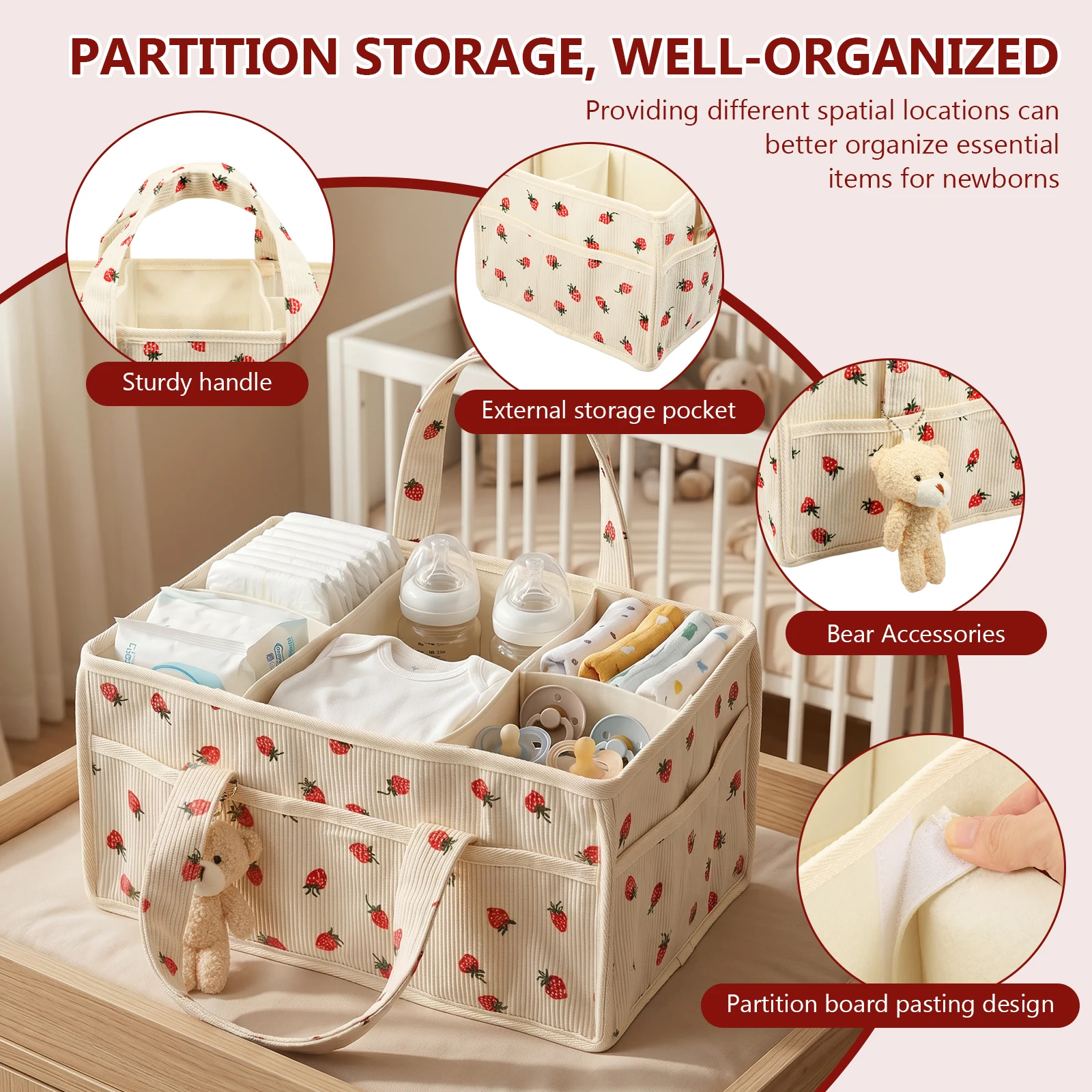منظم سلة مناديل الأطفال المحمو - مراجعة Baby Nursery Shelf وسعره