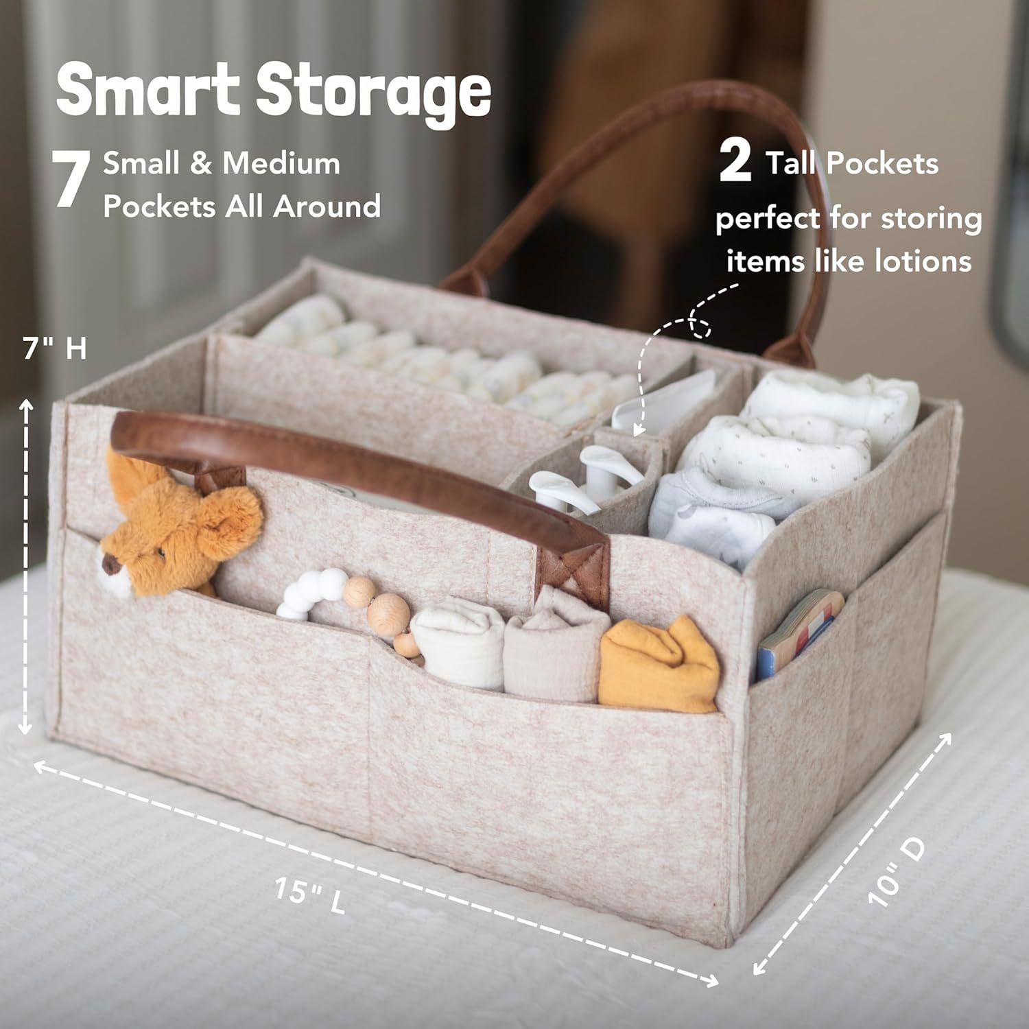 سلة تخزين من اللباد لغرفة الأط - مراجعة Baby Nursery Shelf وسعره