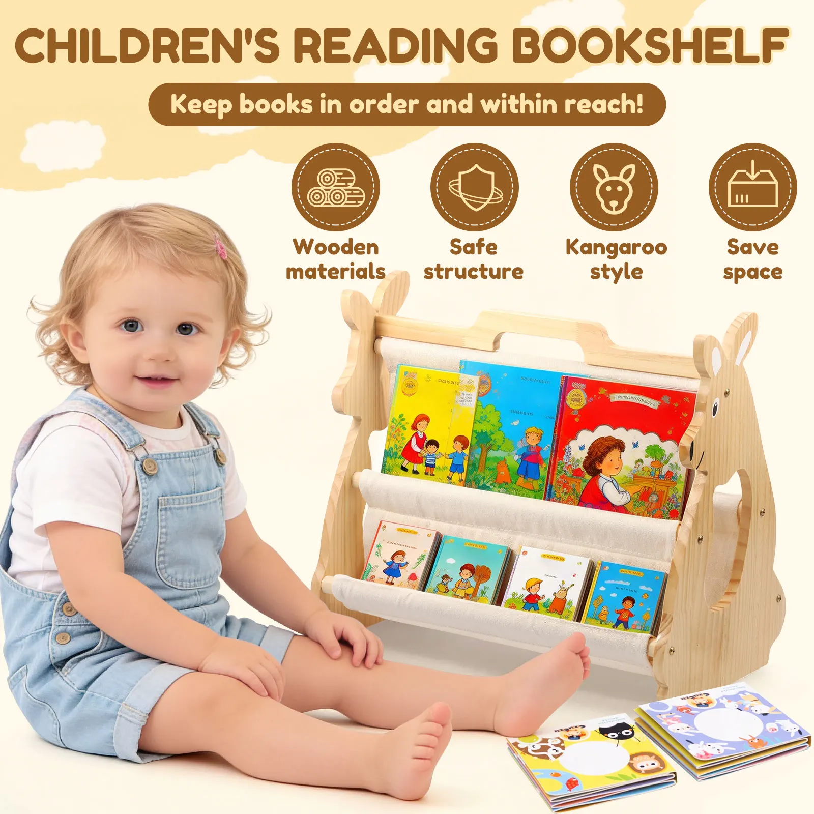 رف كتب للأطفال، رف كتب خشبي مح - مراجعة Baby Nursery Shelf وسعره