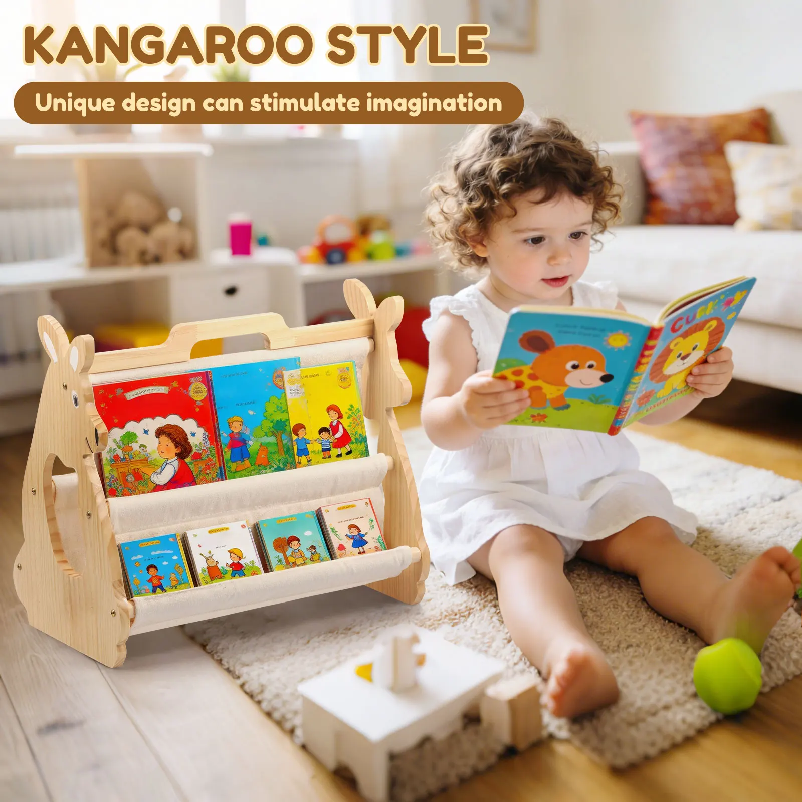 رف كتب للأطفال، رف كتب خشبي مح - مراجعة Baby Nursery Shelf وسعره
