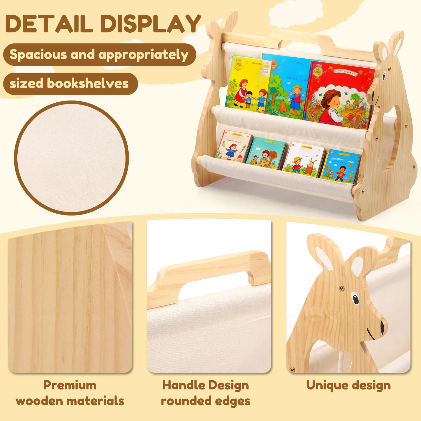 رف كتب للأطفال، رف كتب خشبي مح - مراجعة Baby Nursery Shelf وسعره