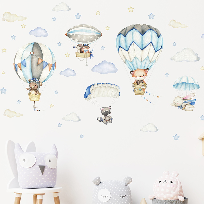 ملصقات حائط على شكل منطاد الهو - مراجعة Baby Nursery Artwork وسعره