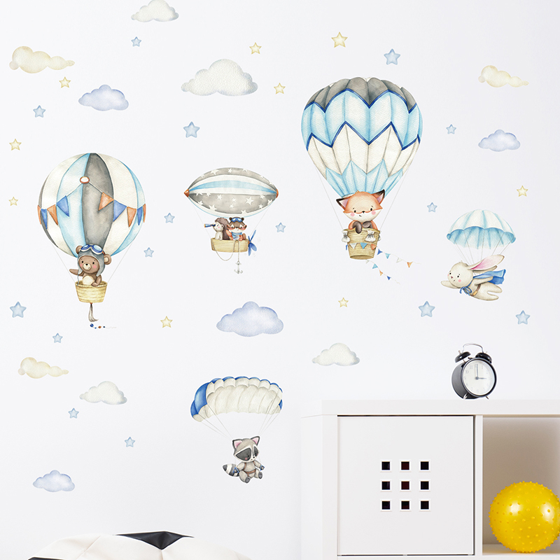 ملصقات حائط على شكل منطاد الهو - مراجعة Baby Nursery Artwork وسعره