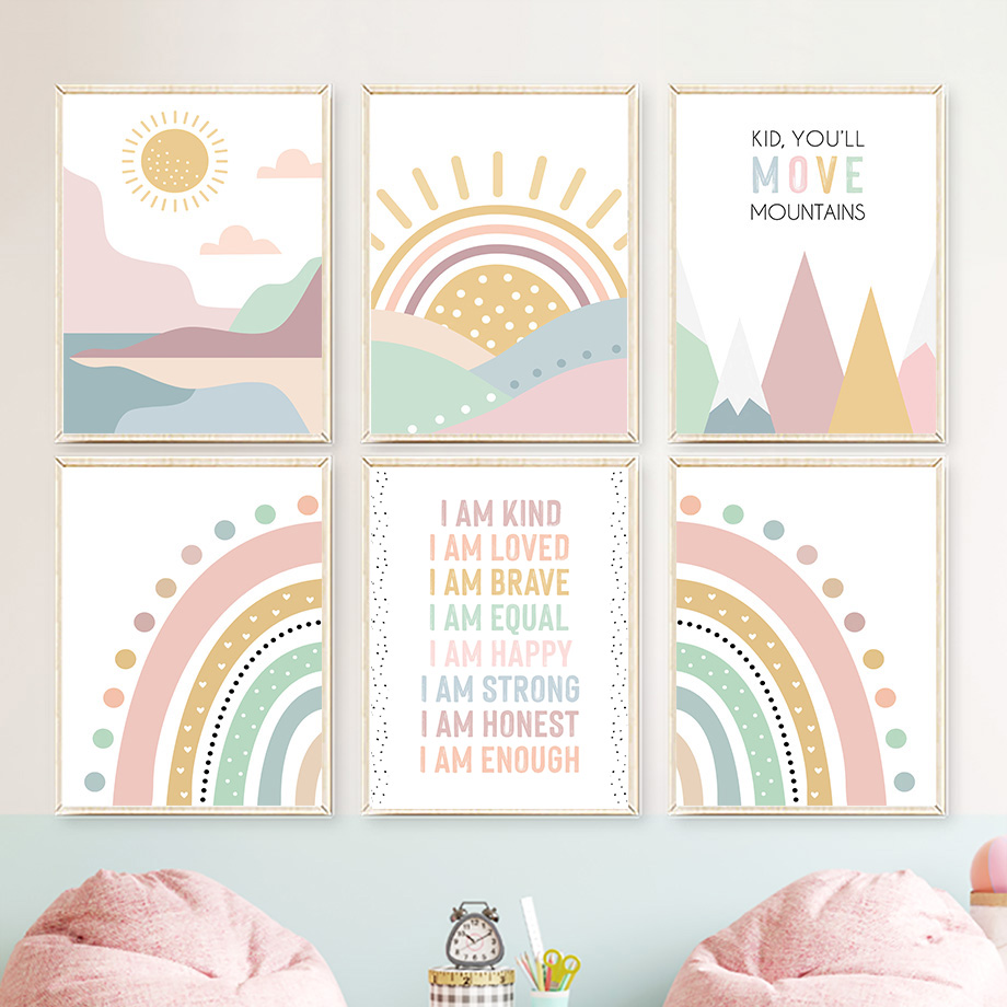 ملصقات جدارية نورديكية بوهيمية - مراجعة Baby Nursery Pink وسعره
