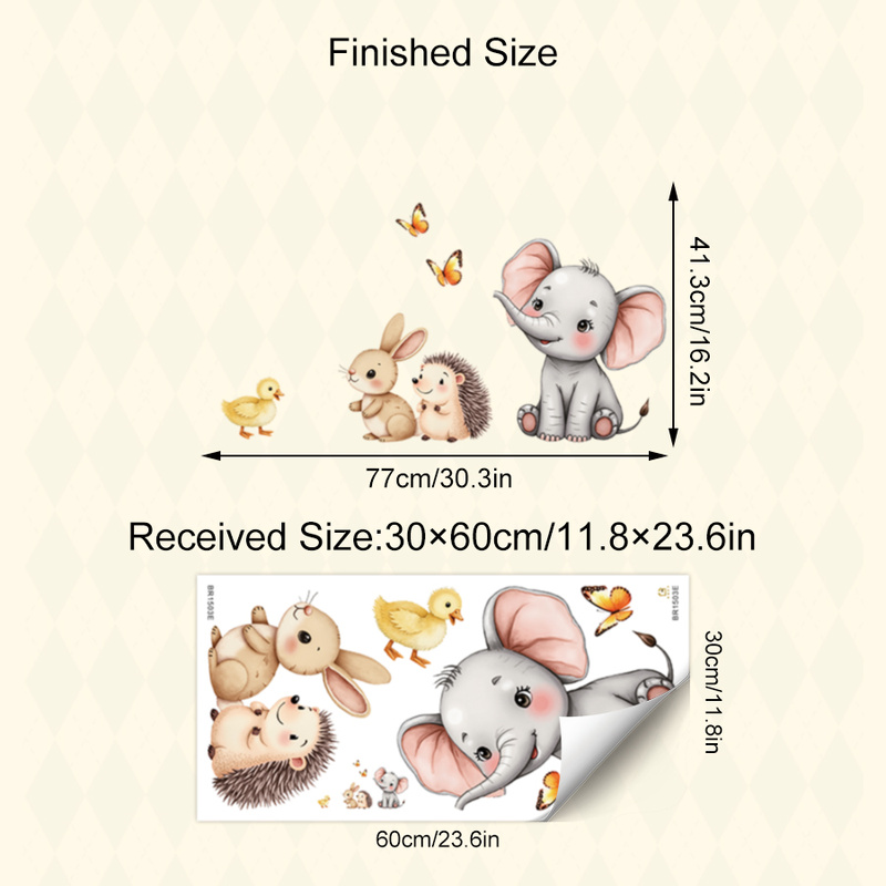 ملصق حائط على شكل حيوانات كرتو - مراجعة Baby Nursery Wallpaper وسعره
