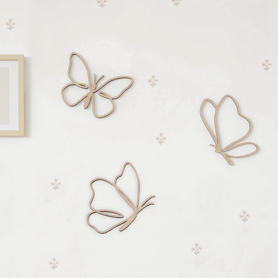 لافتة فراشات خشبية، ديكور حائط - مراجعة Baby Nursery Artwork وسعره