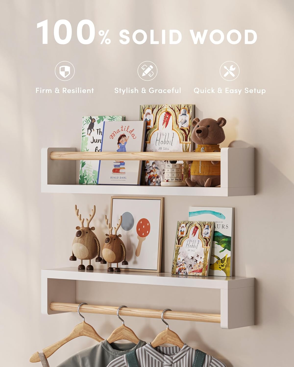 مجموعة من 3 رفوف كتب عائمة لغر - مراجعة Baby Nursery Shelf وسعره