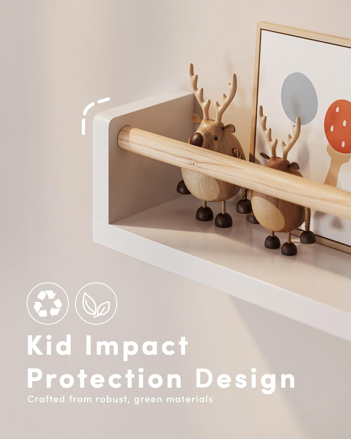 مجموعة من 3 رفوف كتب عائمة لغر - مراجعة Baby Nursery Shelf وسعره
