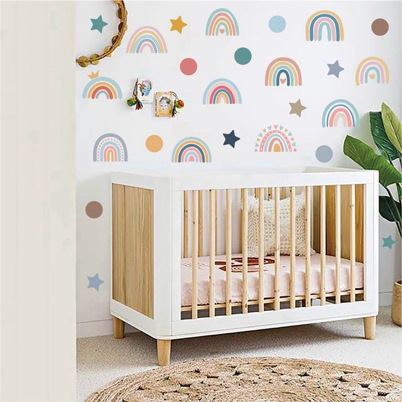 A44Z-Boho قوس قزح صور مطبوعة ل - مراجعة Baby Nursery Wallpaper Girl وسعره