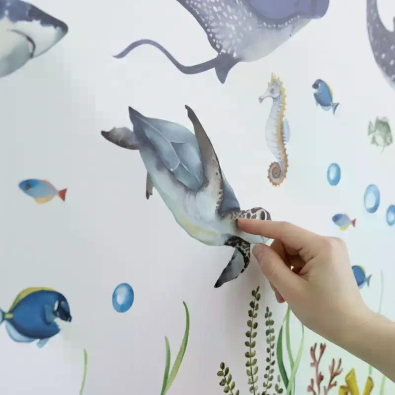ملصقات جدارية للحياة البحرية،  - مراجعة Baby Nursery Wallpaper وسعره