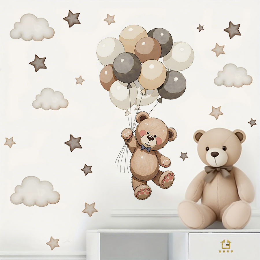 ملصقات حائط على شكل دمية دب را - مراجعة Baby Nursery Wallpaper وسعره