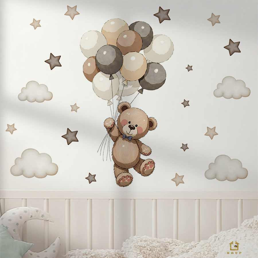ملصقات حائط على شكل دمية دب را - مراجعة Baby Nursery Wallpaper وسعره