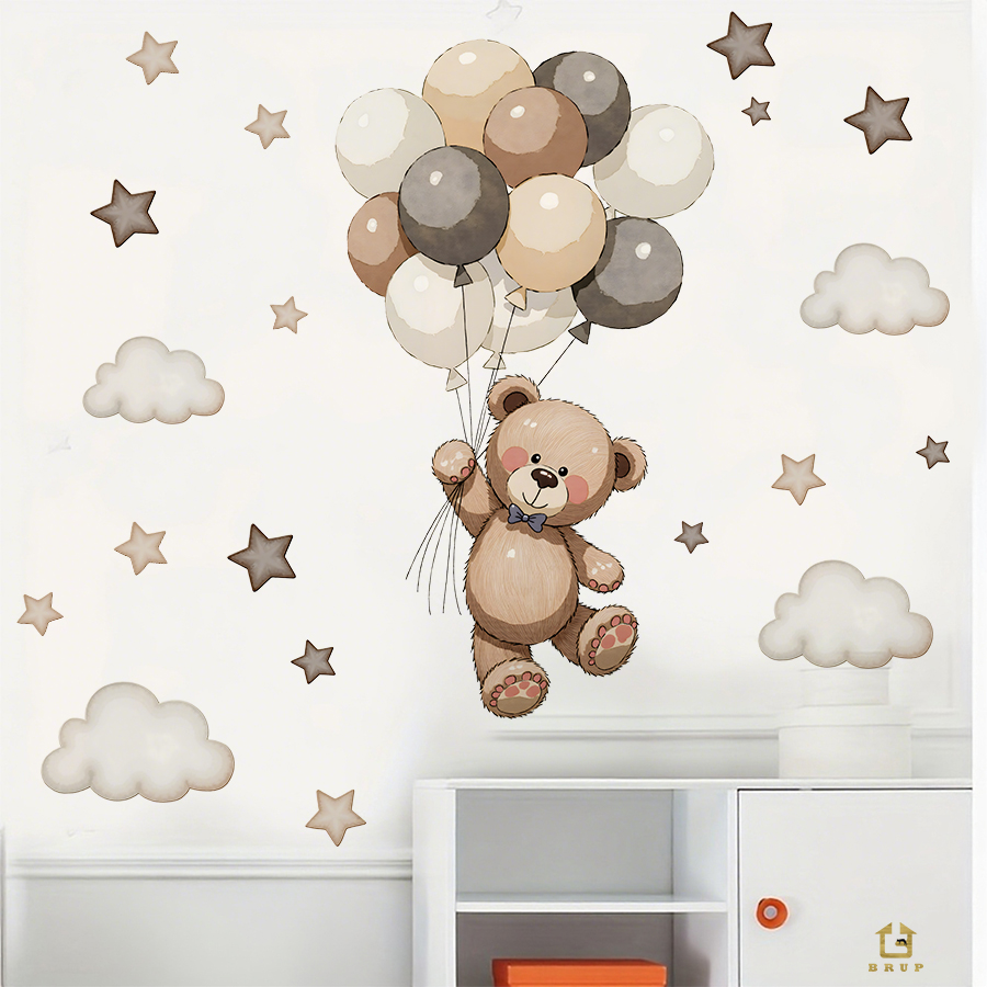 ملصقات حائط على شكل دمية دب را - مراجعة Baby Nursery Wallpaper وسعره