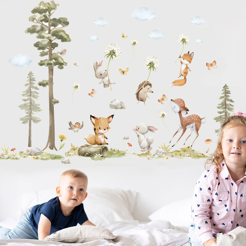 ملصقات حائط لطيفة على شكل حيوا - مراجعة Baby Nursery Wallpaper Girl وسعره