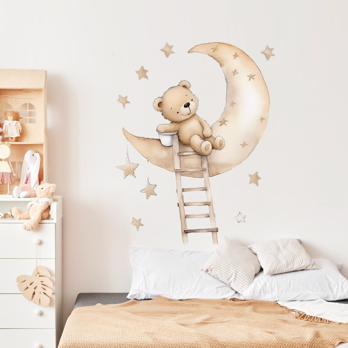 ملصقات حائط على شكل نجمة الدب  - مراجعة Baby Nursery Wallpaper Girl وسعره