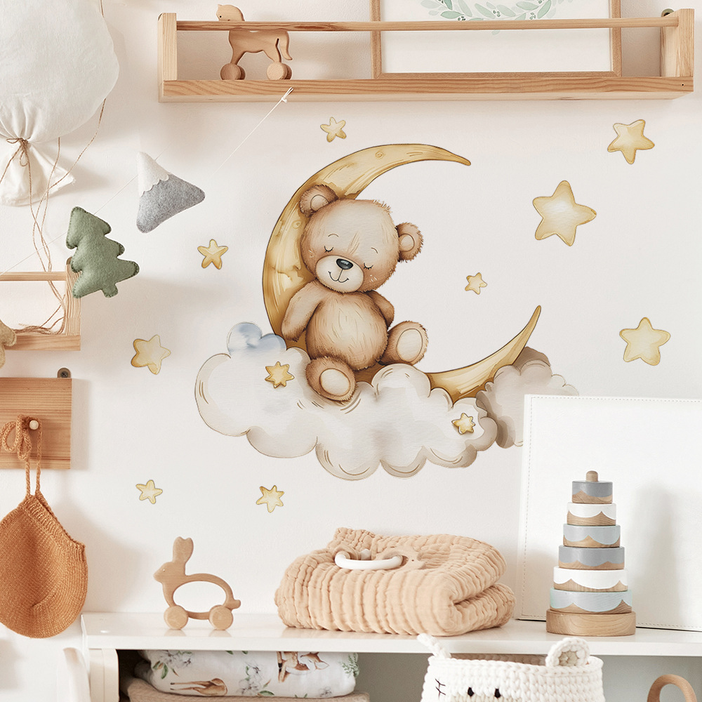 ملصقات حائط على شكل نجمة الدب  - مراجعة Baby Nursery Wallpaper Girl وسعره