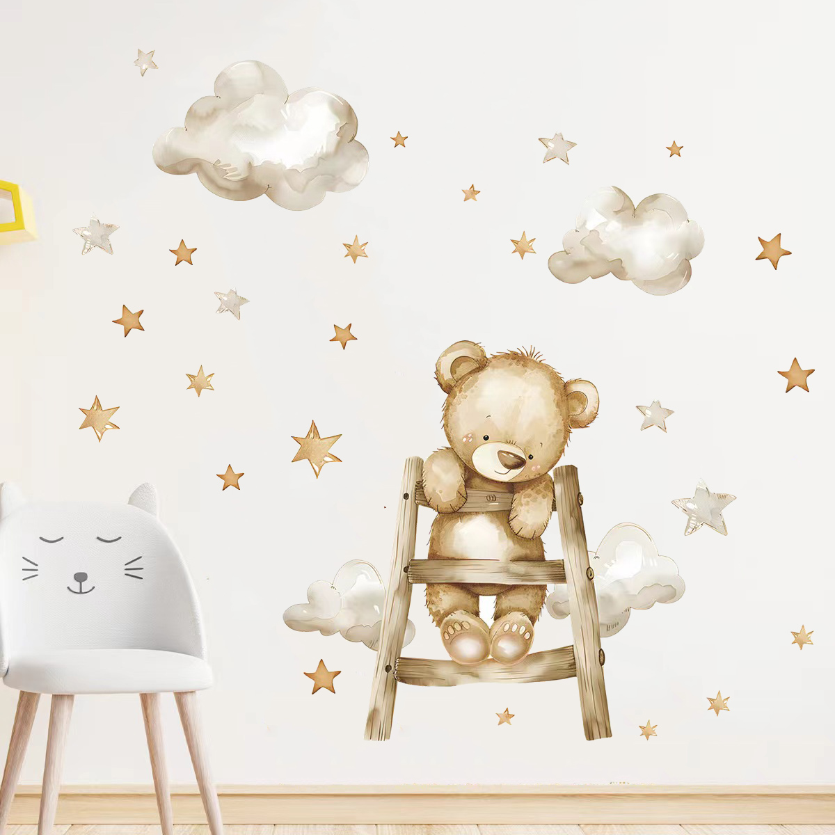 ملصقات حائط على شكل نجمة الدب  - مراجعة Baby Nursery Wallpaper Girl وسعره