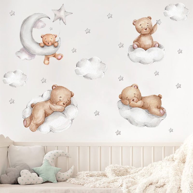 ملصقات حائط على شكل نجمة الدب  - مراجعة Baby Nursery Wallpaper Girl وسعره