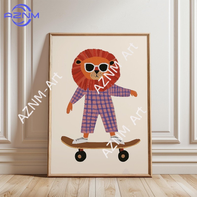 لوحة فنية مضحكة لحيوانات تمارس - مراجعة Baby Nursery Artwork وسعره