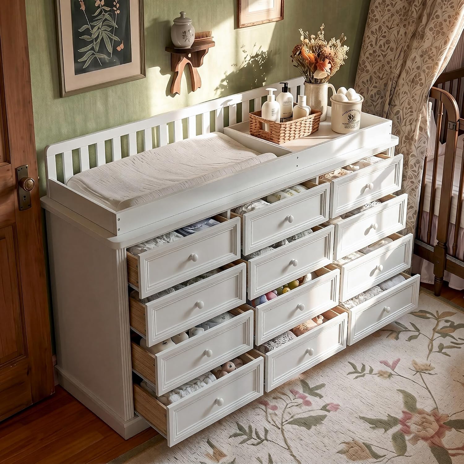 طاولة تغيير حفاضات الأطفال، خز - مراجعة Baby Nursery Dresser وسعره