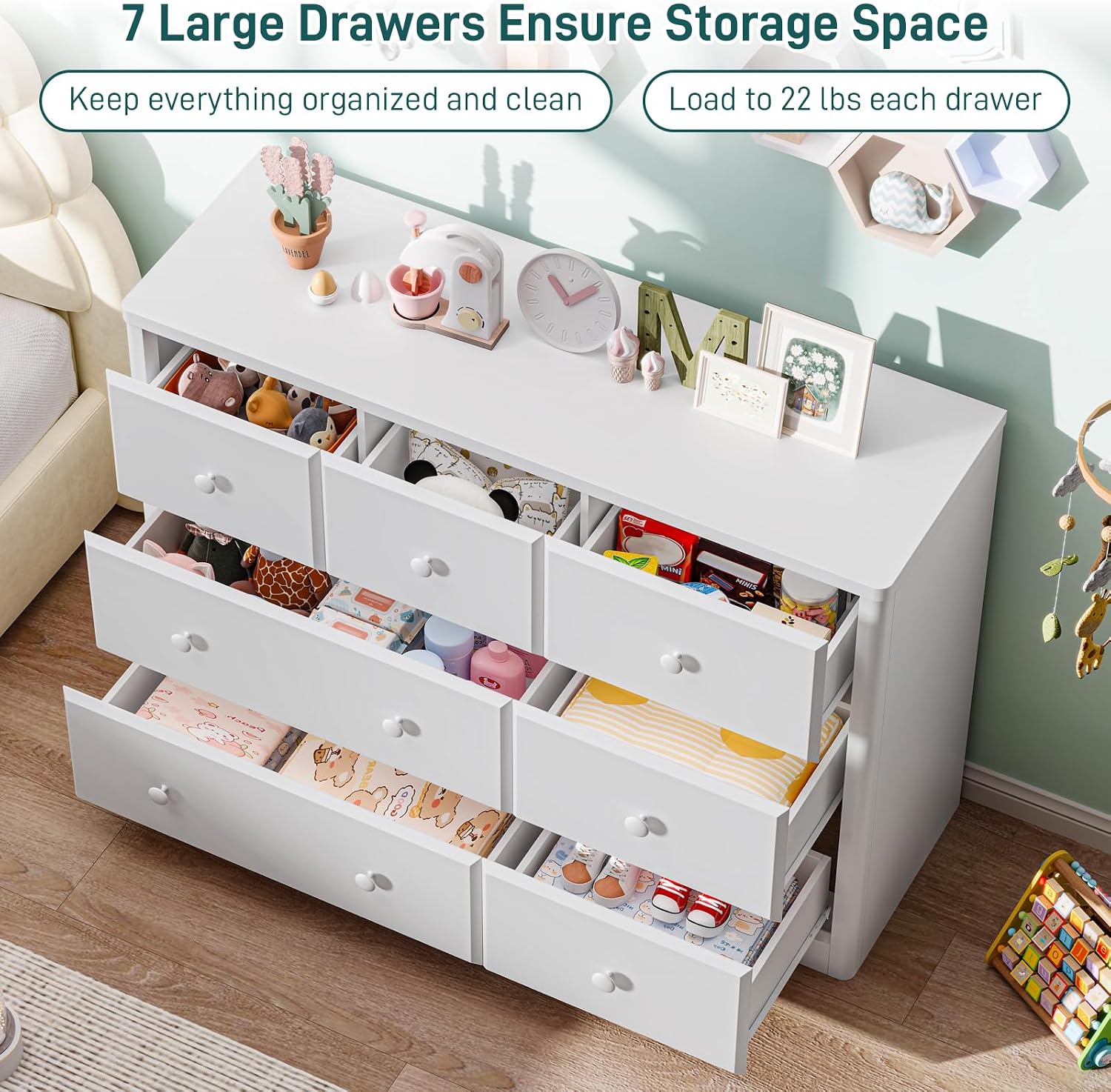 خزانة ملابس بـ 7 أدراج لغرفة ا - مراجعة Baby Nursery Dresser وسعره