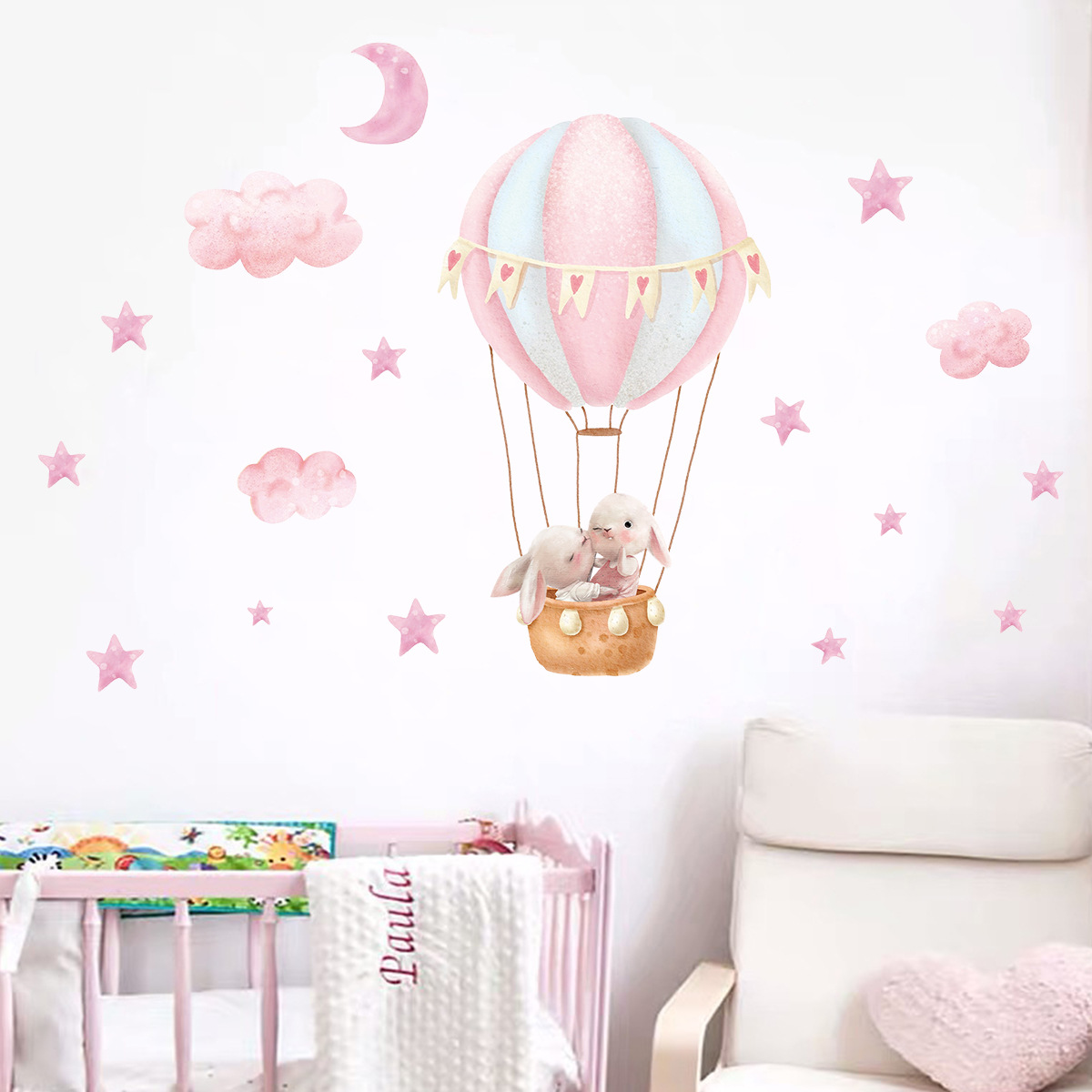 ملصقات حائط على شكل غيوم بالون - مراجعة Baby Nursery Wallpaper وسعره