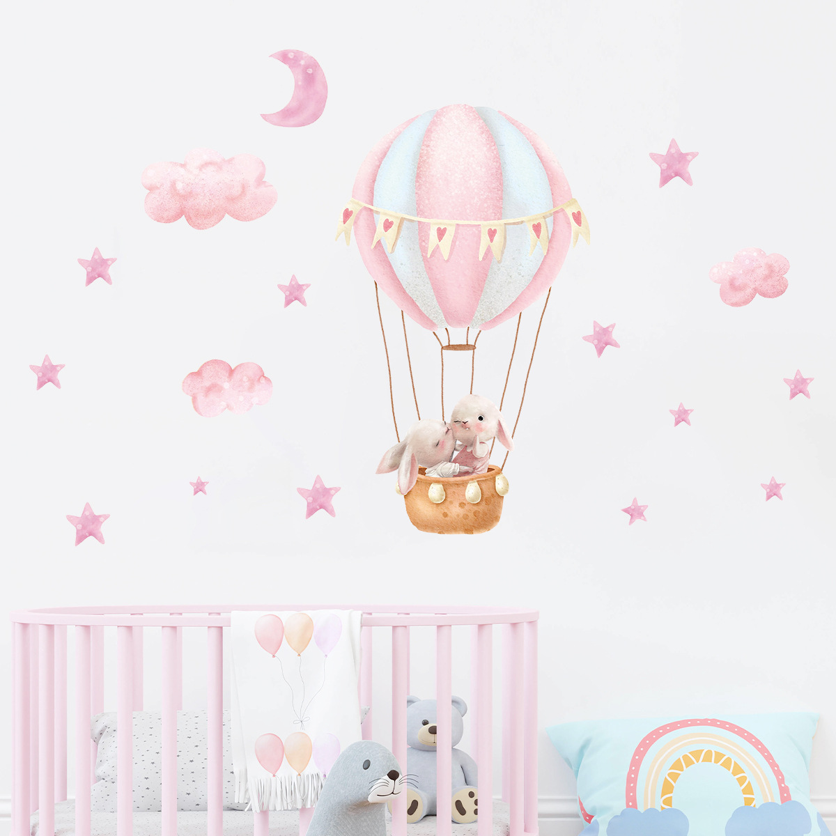 ملصقات حائط على شكل غيوم بالون - مراجعة Baby Nursery Wallpaper وسعره